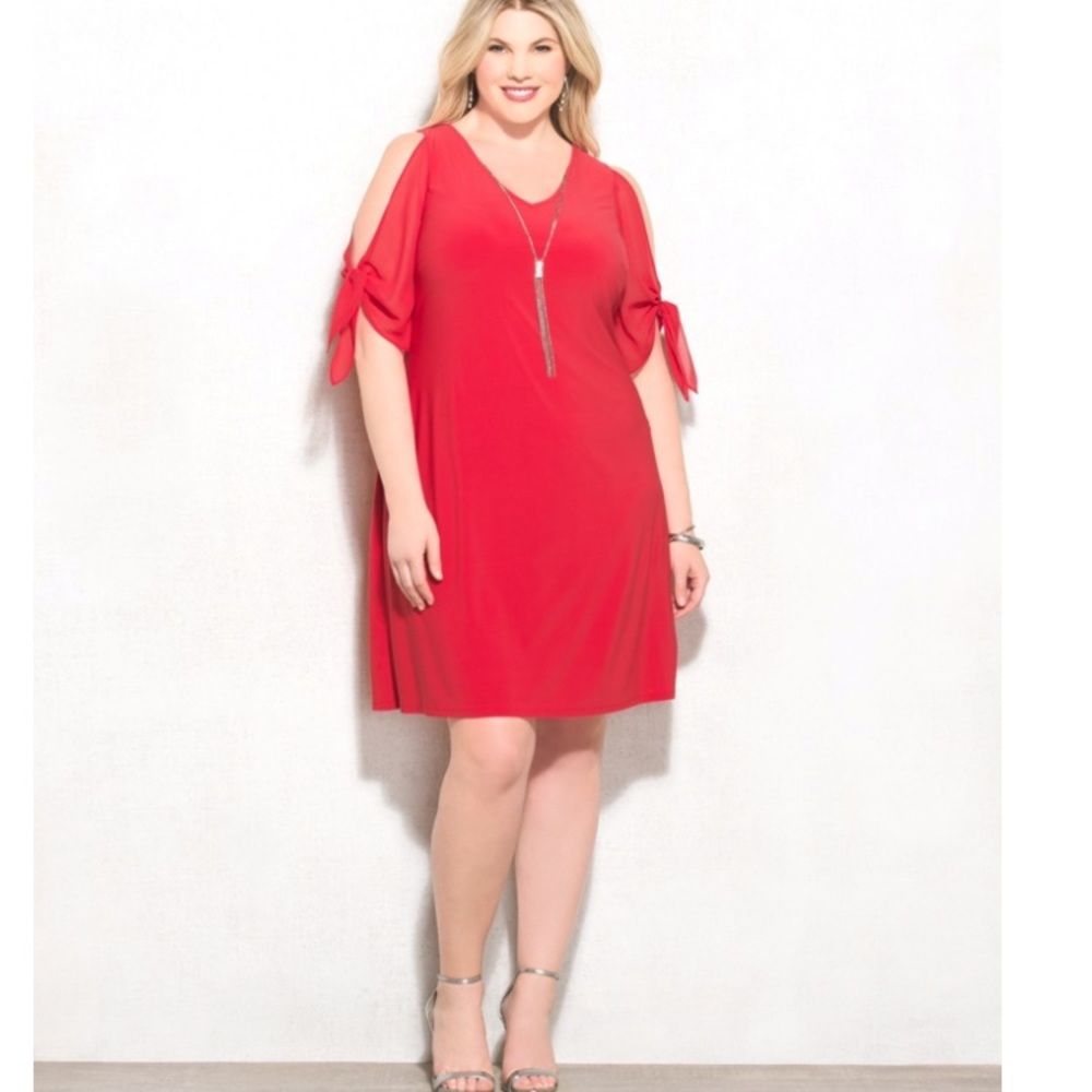 Stunning cold shoulder, flutter sleeve dress